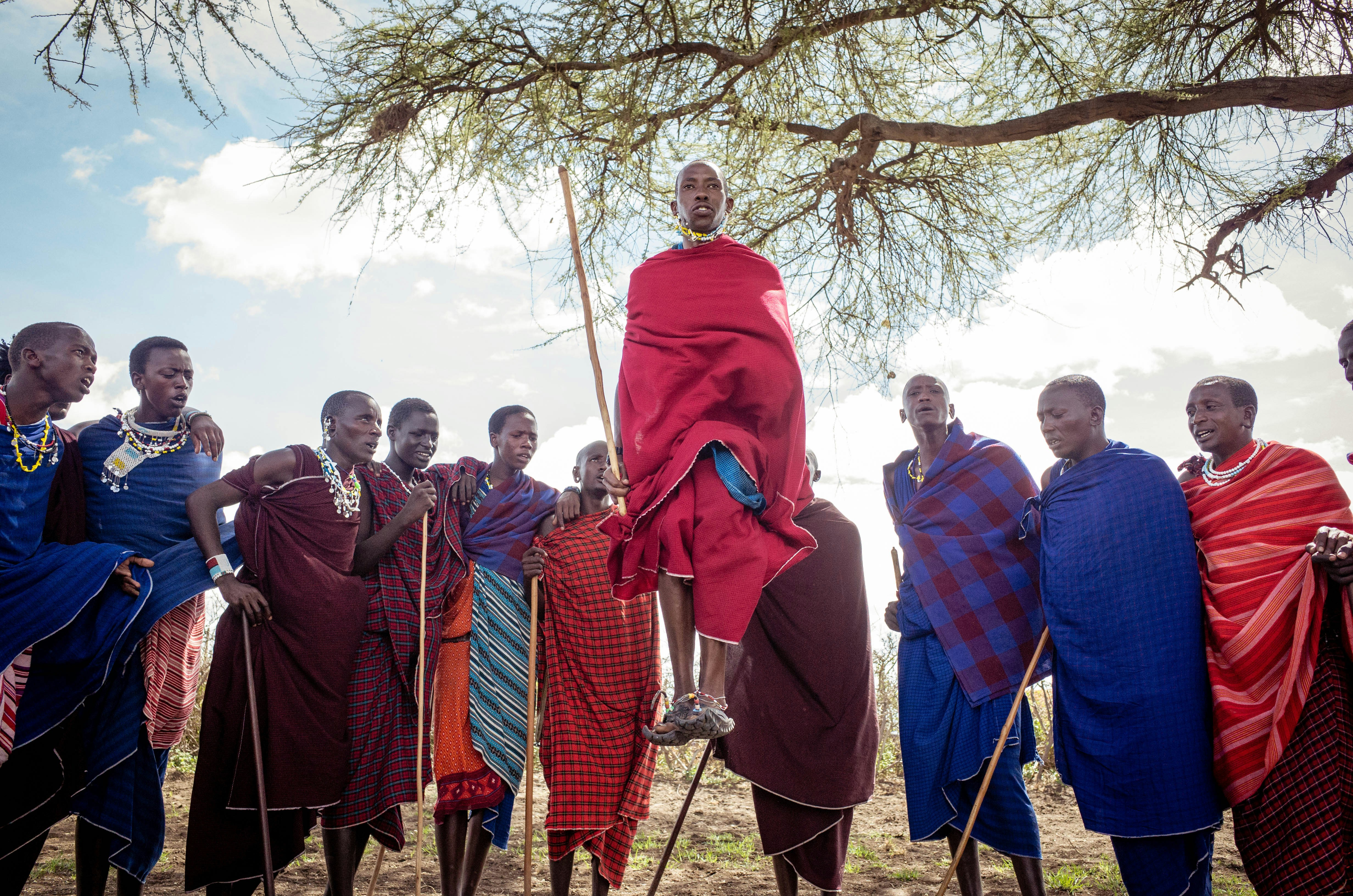 Image showing Maasai famous jump